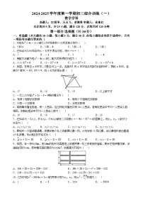 广东省广州市广州外国语学校2024—2025学年上学期10月月考九年级数学试卷