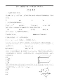 陕西省西安市雁塔区西安高新区第三初级中学 2024-2025学年 八年级上学期10月月考数学试题