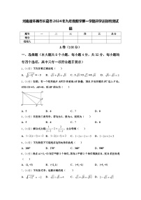 河南省许昌市长葛市2024年九年级数学第一学期开学达标检测试题【含答案】