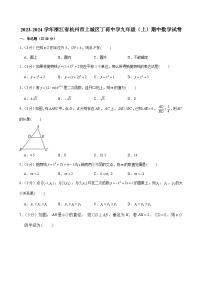 浙江省杭州市上城区丁荷中学2023—-2024学年上学期九年级期中数学试卷