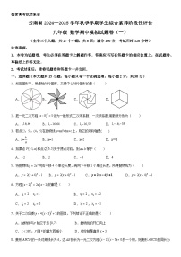 云南省2024—2025学年秋季学期学生综合素养阶段性评价九年级数学期中模拟试题卷（一）