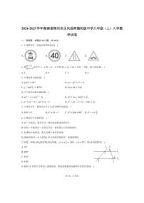 [数学]2024～2025学年湖南省郴州市永兴县树德初级中学八年级(上)入学数学试卷(有详解)