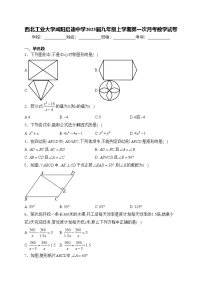 西北工业大学咸阳启迪中学2025届九年级上学期第一次月考数学试卷(含答案)