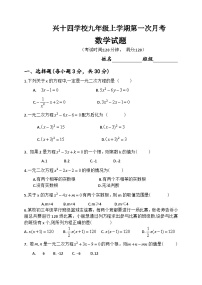 黑龙江省齐齐哈尔市甘南县兴十四学校2024-2025学年九年级上学期月考质量检测数学试卷