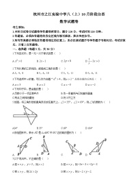 浙江省杭州市之江实验中学2024-2025学年八年级上学期10月月考数学试题(无答案)