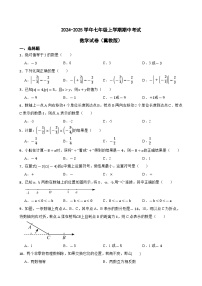 2024-2025学年七年级上学期期中考试数学试卷（冀教版）