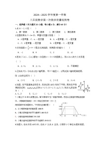 安徽省亳州市涡阳县高炉中学2024-2025学年上学期八年级第一次月考数学试卷+