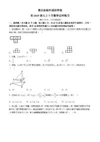 重庆市九龙坡区四川外国语大学附属外国语学校2024-2025学年九年级上学期10月月考数学试题(无答案)