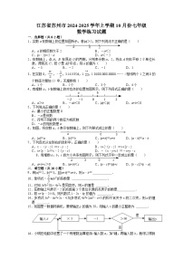 江苏省苏州市2024-2025学年上学期10月份七年级数学练习试题