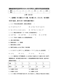 湖南省武冈市实验中学2024-2025学年九上数学开学达标检测试题【含答案】