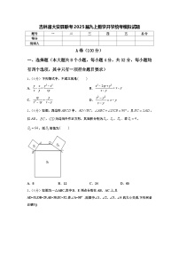 吉林省大安县联考2025届九上数学开学统考模拟试题【含答案】