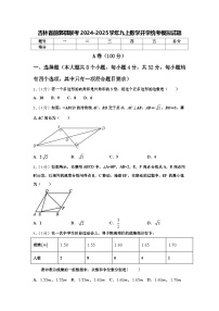 吉林省前郭县联考2024-2025学年九上数学开学统考模拟试题【含答案】