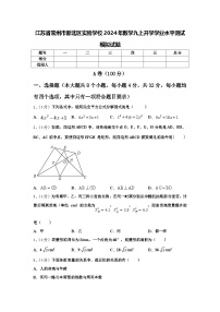 江苏省常州市新北区实验学校2024年数学九上开学学业水平测试模拟试题【含答案】