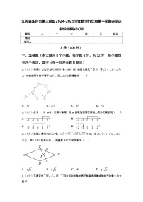 江苏省东台市第三联盟2024-2025学年数学九年级第一学期开学达标检测模拟试题【含答案】