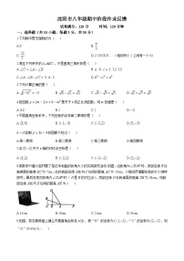 2024-2025学年辽宁省沈阳市八年级（上）期中数学考试试题