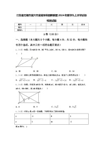 江苏省无锡市宜兴市宜城环科园教联盟2024年数学九上开学达标检测试题【含答案】