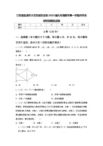 江苏省盐城市大丰区城东实验2025届九年级数学第一学期开学质量检测模拟试题【含答案】