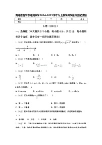 青海省西宁市海湖中学2024-2025学年九上数学开学达标测试试题【含答案】