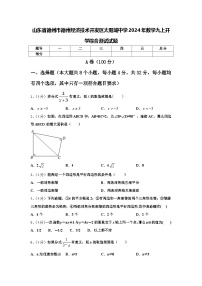 山东省德州市德州经济技术开发区太阳城中学2024年数学九上开学综合测试试题【含答案】