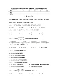 山东省临沂市12中学2025届数学九上开学考试模拟试题【含答案】