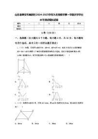 山东省泰安市高新区2024-2025学年九年级数学第一学期开学学业水平测试模拟试题【含答案】