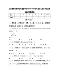 山东省泰安市泰山外国语学校2024-2025学年数学九上开学学业质量监测模拟试题【含答案】