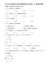 浙江省宁波市余姚市高风中学2023-2024学年九年级上学期期中考试数学试卷