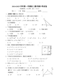 广东省东莞市虎门镇2024-2025学年八年级上学期期中考试数学试卷(1)