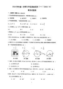上海外国语大学秀洲外国语学校2024--2025学年九年级上学期第一次月考数学试卷