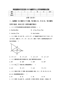 陕西省榆林市定边县2025届数学九上开学调研模拟试题【含答案】