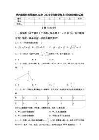 陕西省榆林市榆阳区2024-2025学年数学九上开学调研模拟试题【含答案】