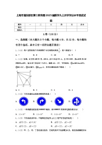 上海市浦东新区第三教育署2025届数学九上开学学业水平测试试题【含答案】