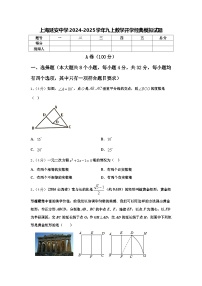 上海延安中学2024-2025学年九上数学开学经典模拟试题【含答案】