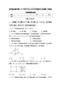 四川省成都市第二十三中学2024-2025学年数学九年级第一学期开学调研模拟试题【含答案】