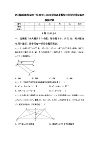 四川省成都市实验中学2024-2025学年九上数学开学学业质量监测模拟试题【含答案】