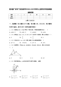 四川省广安市广安友谊中学2024-2025学年九上数学开学质量跟踪监视试题【含答案】