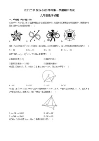 广东省江门市蓬江区江门市第二中学2024-2025学年九年级上学期10月月考数学试题(无答案)