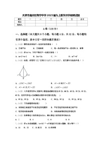 天津市南开区翔宇中学2025届九上数学开学调研试题【含答案】