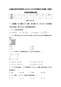 云南省玉溪市红塔区第一区2024-2025学年数学九年级第一学期开学质量检测模拟试题【含答案】