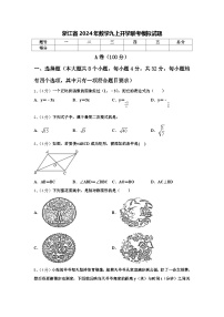 浙江省2024年数学九上开学联考模拟试题【含答案】