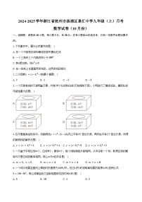 2024-2025学年浙江省杭州市西湖区景汇中学九年级（上）月考数学试卷（10月份）（含答案）