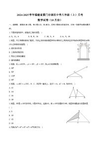 2024-2025学年福建省厦门市湖里中学八年级（上）月考数学试卷（10月份）（含答案）