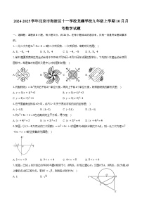 2024-2025学年北京市海淀区十一学校龙樾学校九年级上学期10月月考数学试题（含答案）