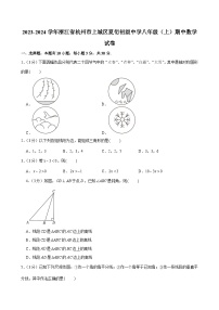 浙江省杭州市上城区夏衍初级中学2023—2024学年上学期期中考试八年级数学试卷