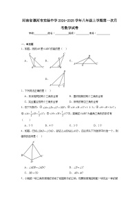 河南省漯河市实验中学2024-2025学年八年级上学期第一次月考数学试卷