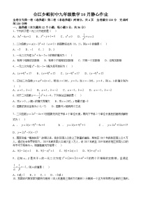 四川省泸州市合江县少岷初中2024-2025学年九年级上学期10月月考数学试题