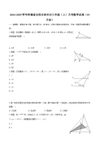 河南省安阳市林州市2024—2025学年上学期八年级10月月考数学试卷