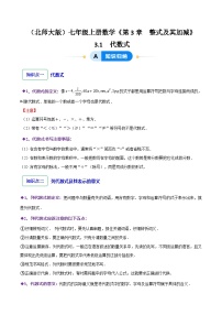 初中数学北师大版（2024）七年级上册（2024）1 代数式精品课后复习题