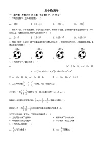 吉林省松原市宁江区2024~2025学年七年级上学期期中检测数学试卷