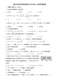 四川省眉山市东坡区苏洵初级中学2024—2025学年上学期期中质量监测九年级数学试题